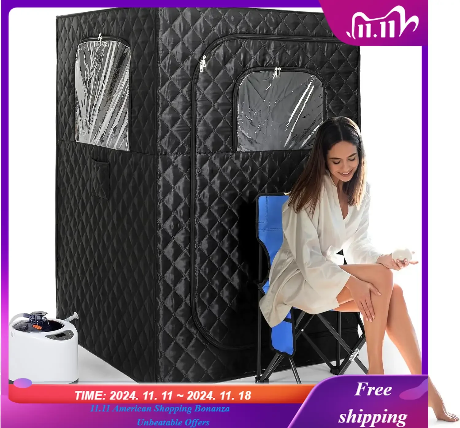 

Portable Sauna for Home Full Body Personal Sauna Steam Sauna Tent at Home Spa with 2.6L 1000W Steam Generator,