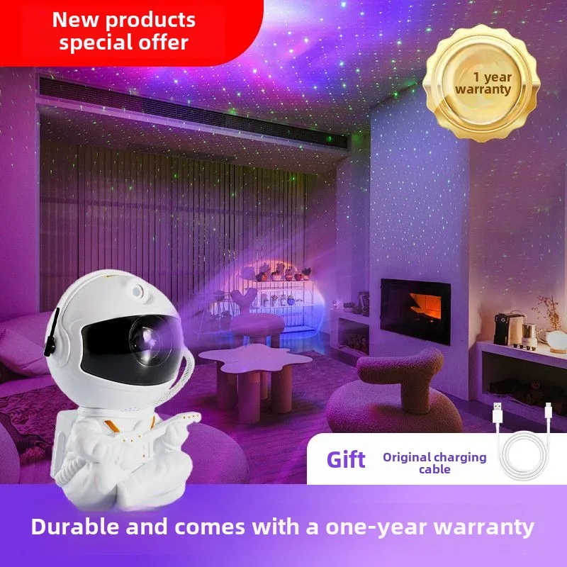 Astronaut Starry Sky Projection Light Bedroom Starry Sky Astronaut Gift Room Decoration Atmosphere Light Starlight Nightlight