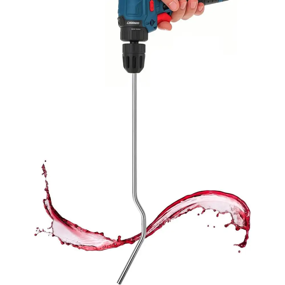 

Dbgogo 16” StainlSteel Whip Degassing Stirrer, Wine r Degasser Whip or Wine Mg, Drill Mixer Rod Attachment Wand, Mixing Stirring