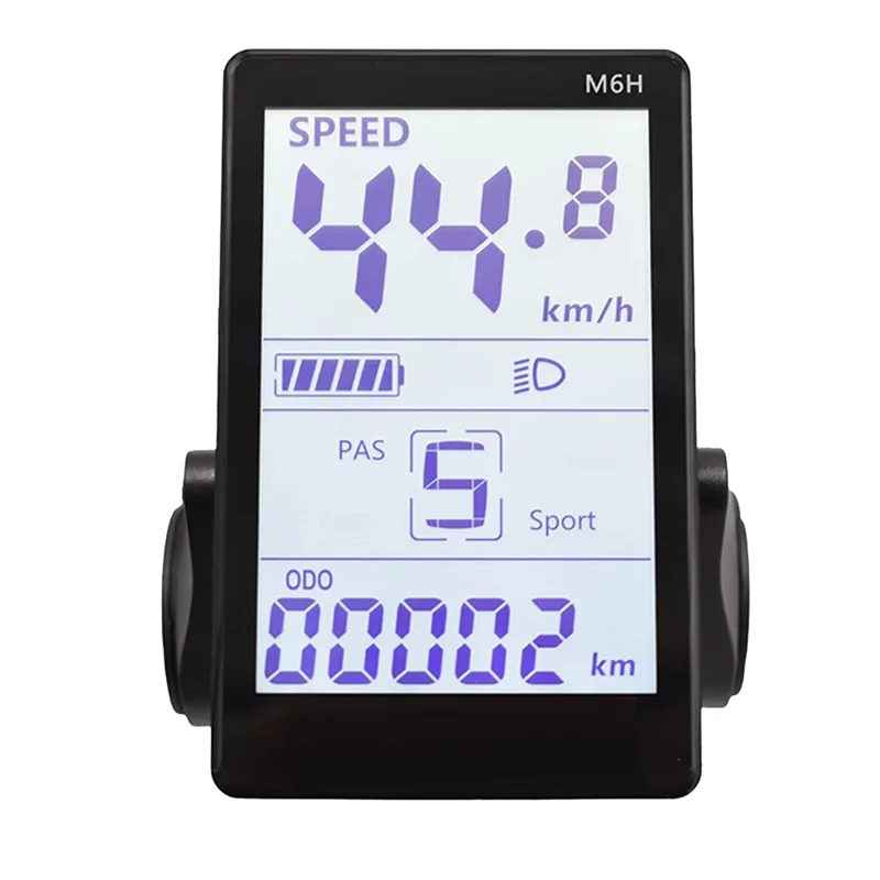 M6H Electric Bike LCD Display Meter Dashboard 24V-60V Universal E Scooter LCD Panel Screen for Electric Bike(6PIN)