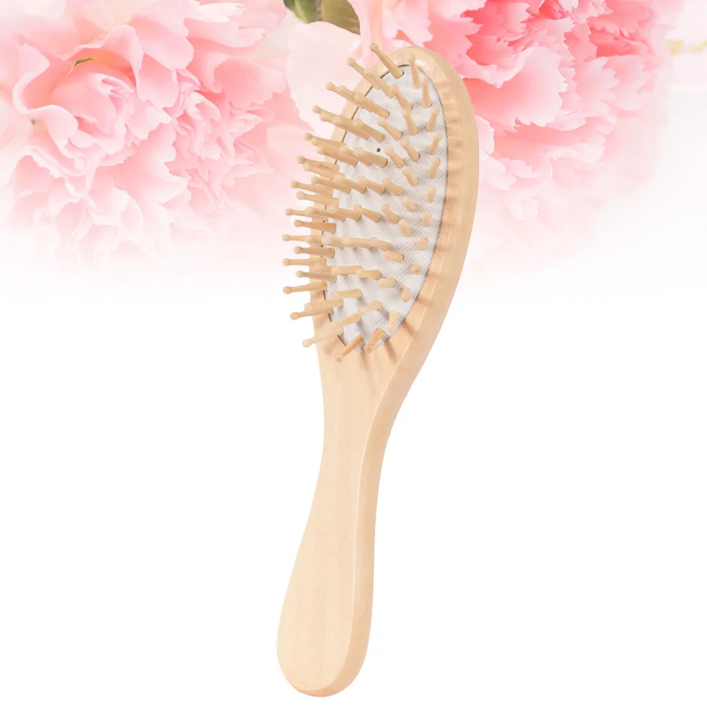 

Щетка для волос с деревянной ручкой, подушка из натурального каучука, массажная расческа для кожи головы, экологически чистая щетина из бука, дизайн с широкими зубцами, сенсорный