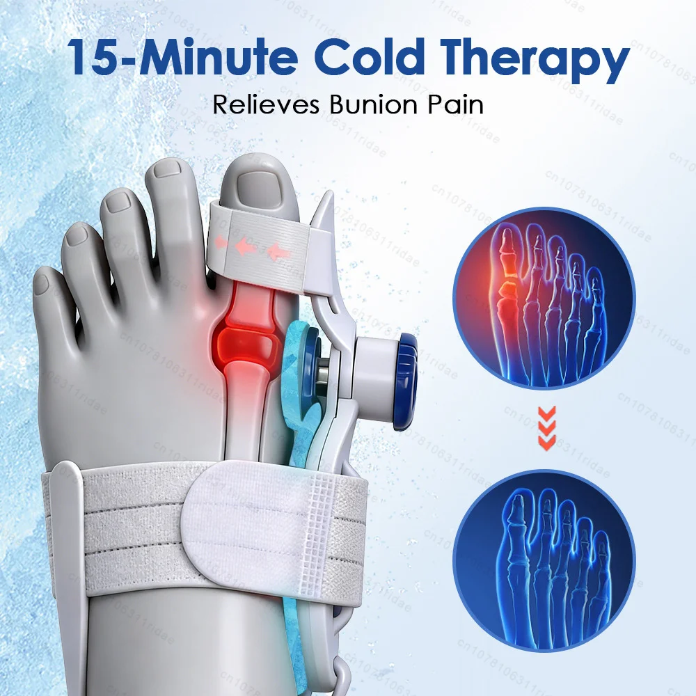 Bunion Corrector with Cooling Pad Unisex Big Toe Orthopedic Toe Straightener Anti-slip Rotatable Left Right Feet Toe Correction