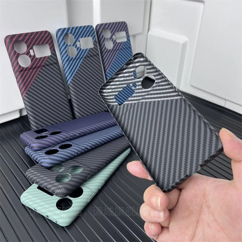 Carbon Fiber Stripe Case For Realme GT 5 6 Neo 5 6 GT3 PC Hard Cover For Realme GT5 GT Neo5 3 3T 2 7 Pro Coque Shockproof Bumper