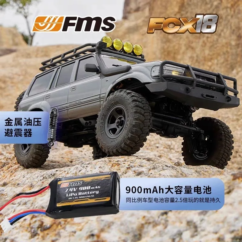 Fms novo fcx18 toyota lc80 1/18 carro de escalada rc carro de controle remoto simulação elétrica modelo off-road brinquedo
