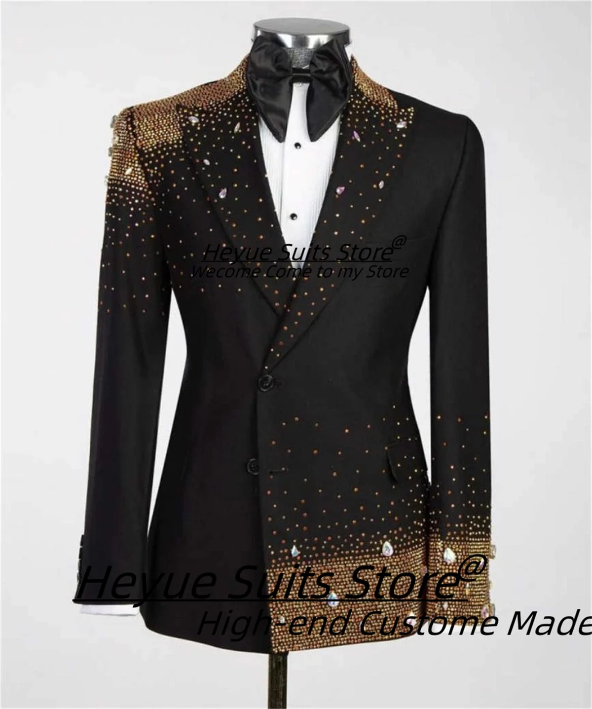 

Высококачественные великолепные блестящие мужские костюмы для выпускного вечера по индивидуальному заказу, приталенные свадебные смокинги для жениха с пиковыми лацканами, комплекты из 2 предметов, trajes para hombre