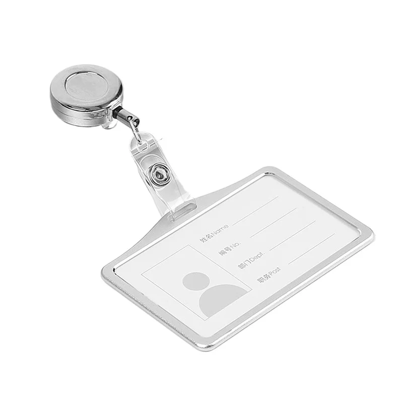 Mode Metall Karte Abdeckung Fall Bank Business Work Karten halter mit abs einziehbaren Abzeichen Rolle Lanyard Kredit ausweis Abzeichen Tasche