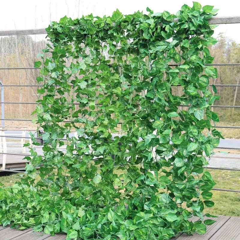 人工観葉植物-アイビーストリップ-大葉-ラタン-グリーン-フェイクプランツ-つる性植物-ホームリビングルーム装飾用