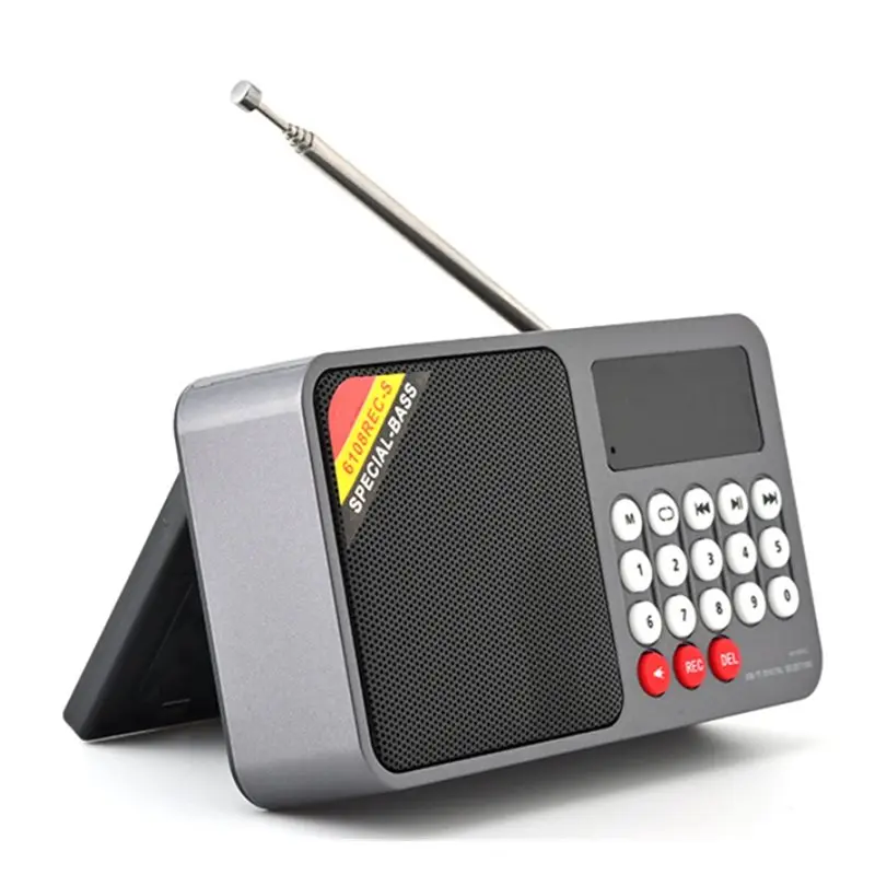 

【Обязательно к покупке】FM-радиоприемник, портативный перезаряжаемый Bluetooth-динамик на солнечной энергии, USB-плеер MP3 с функцией LED-подсветки