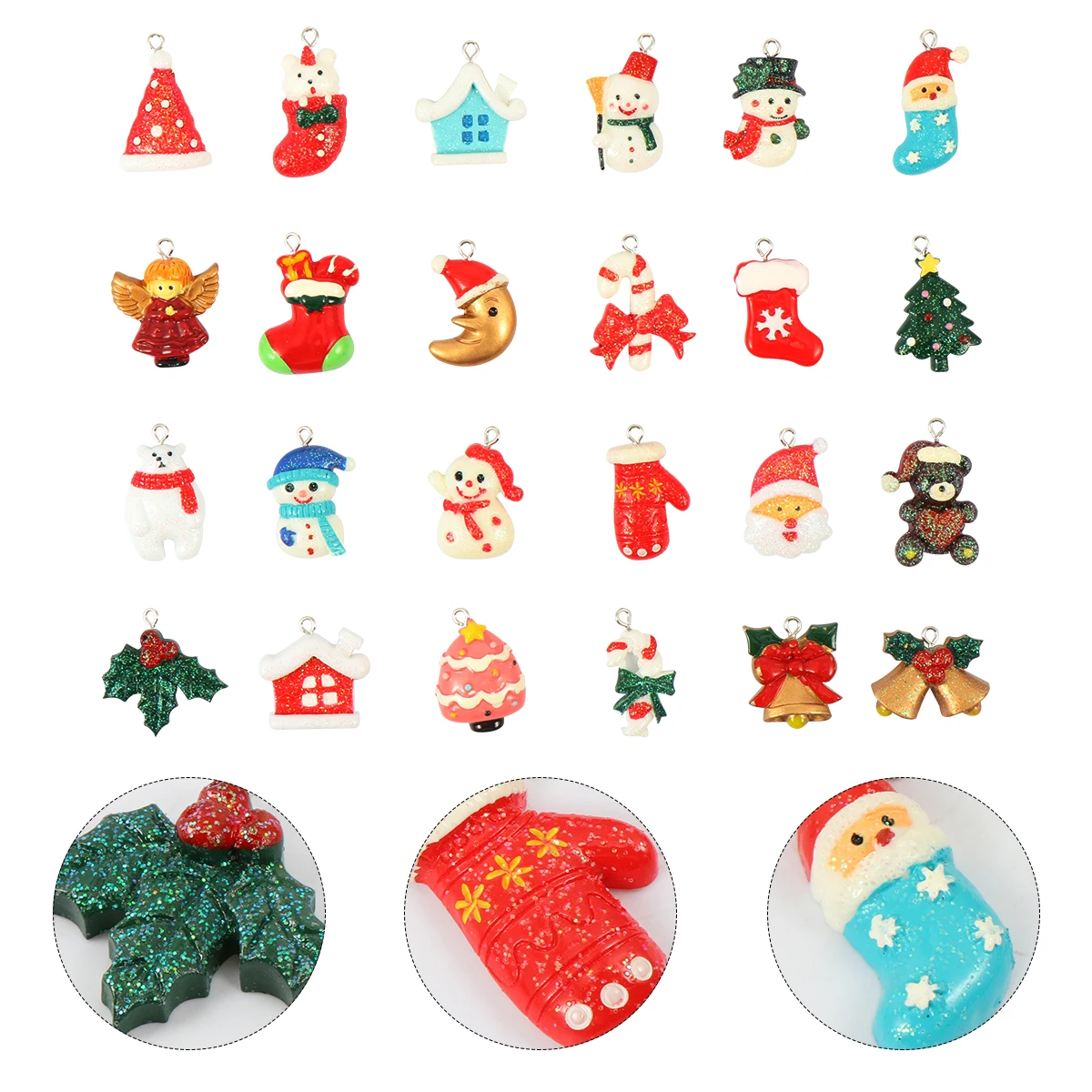

Christmas Jewelry Resin Hanging nament DIY Accessories Necklace Earrings Bracelet Decorations Mini Treasure Gifts
