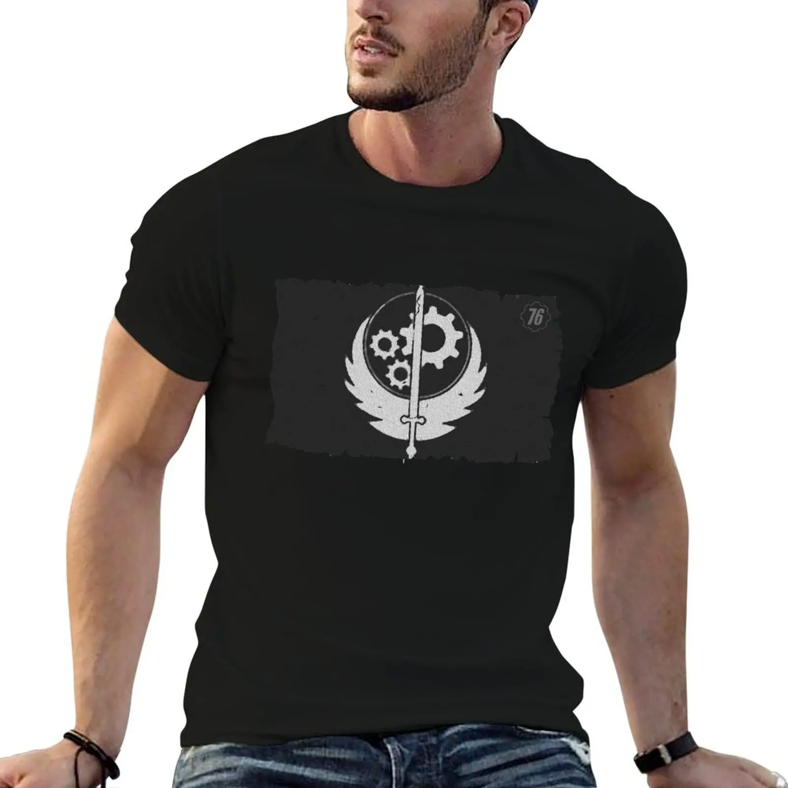 Brotherhood Of Steel Sigil T-Shirt funny gifts custom t-shirts men t shirt