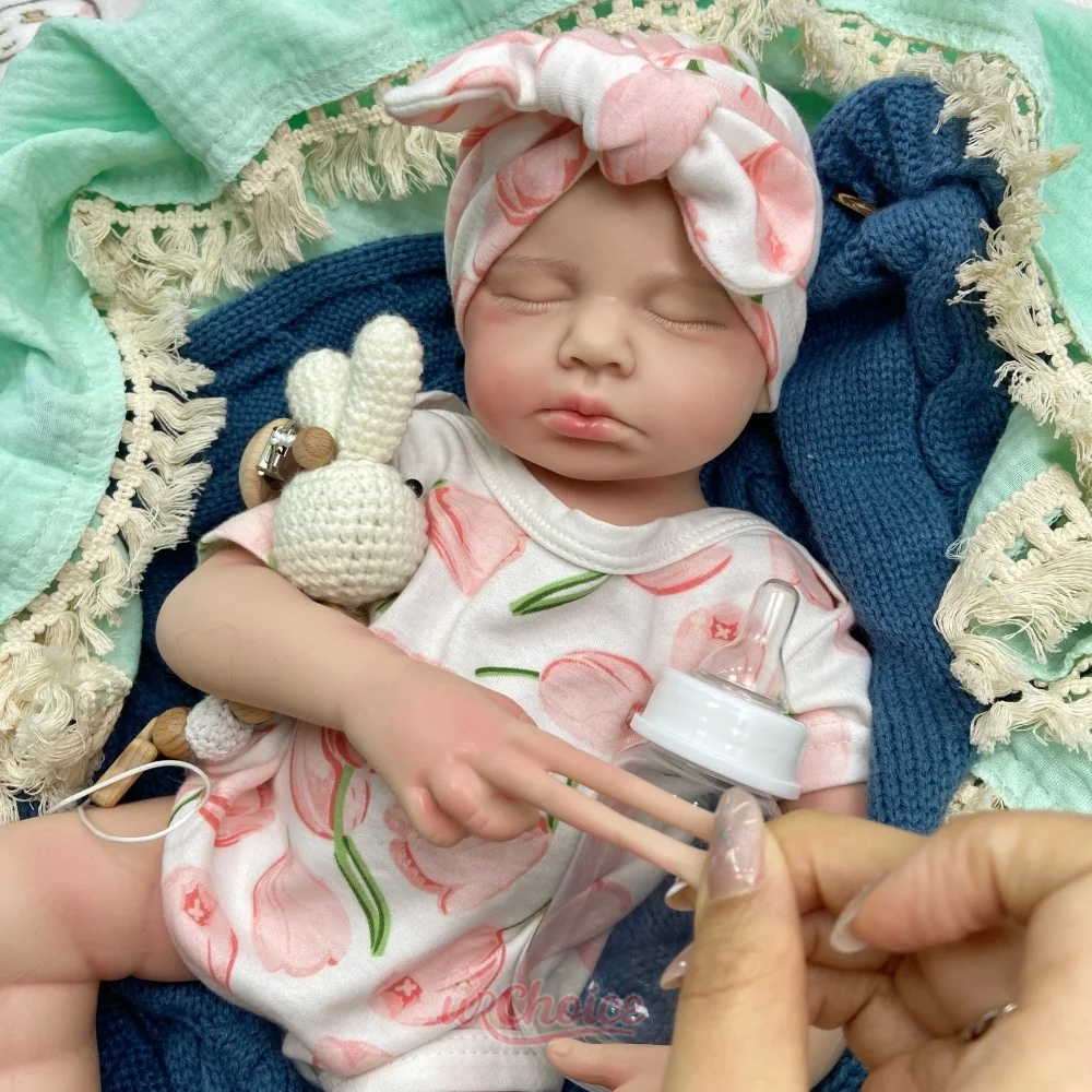Handmade Realistic Skin Veins 50cm Silicone Reborn Doll Soft Feeling Can Open Mouth Loulou Washable Doll Comfortable to Hold for Alzheimer's Disease Patients Care view 4