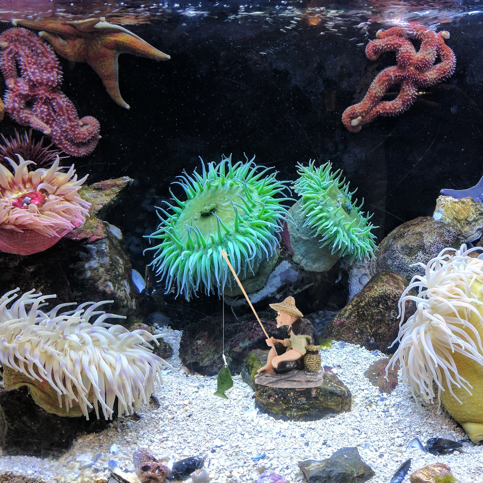 

Miniature Fisherman Pvc Decor For Aquarium Miniature Fisherman Bonsai Landscape Fish Tank Ornament Home Decor