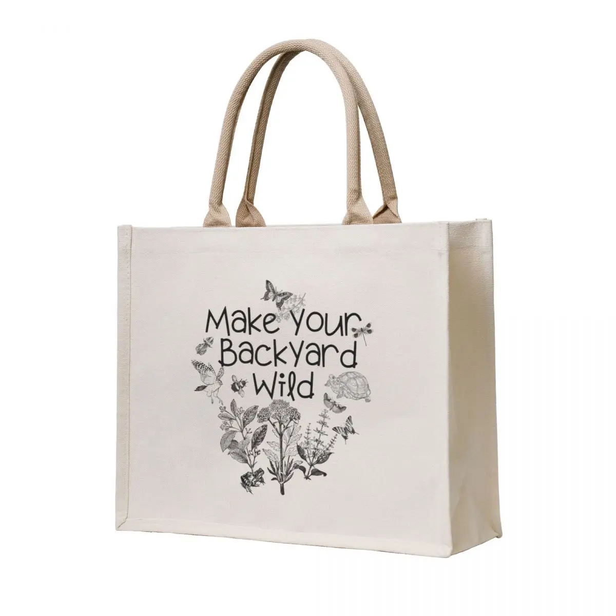 

Make Your BackYard Wild Native Pollinator Design Tote Bag cute tote bag Gift bag shopping cart bags
