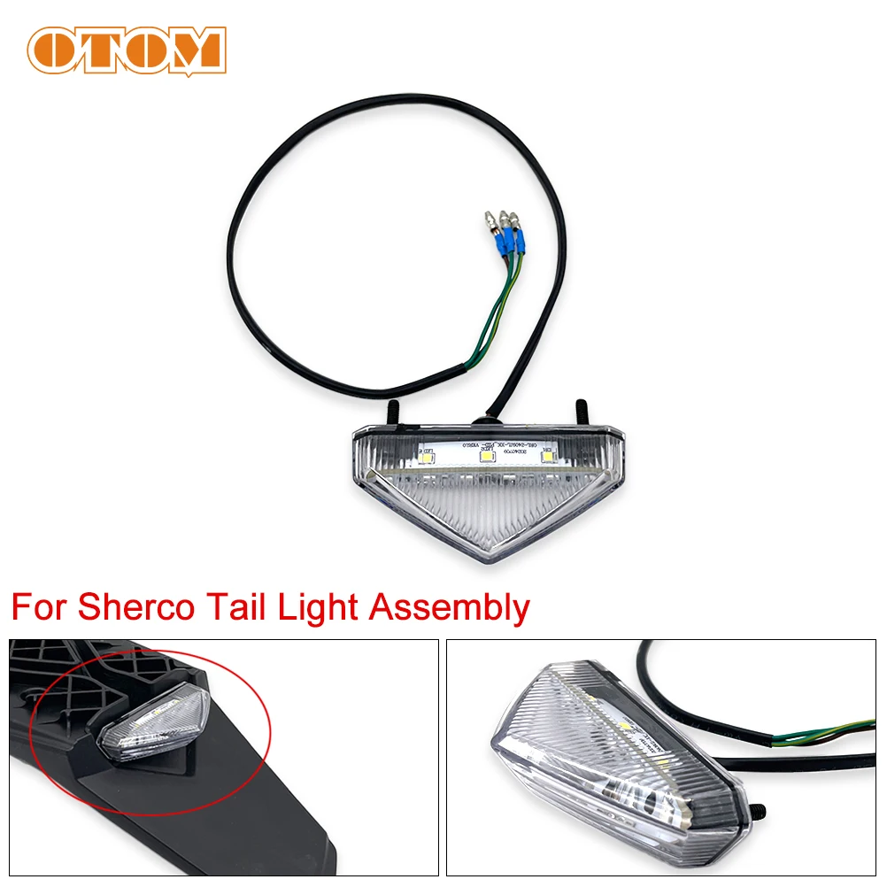 OTOM Motorcycle Tail Light Led Brake Warning Light Rear Taillight Assembly For SHERCO SE SEF 125-500 Dirt Bike Fender Stop Lamp
