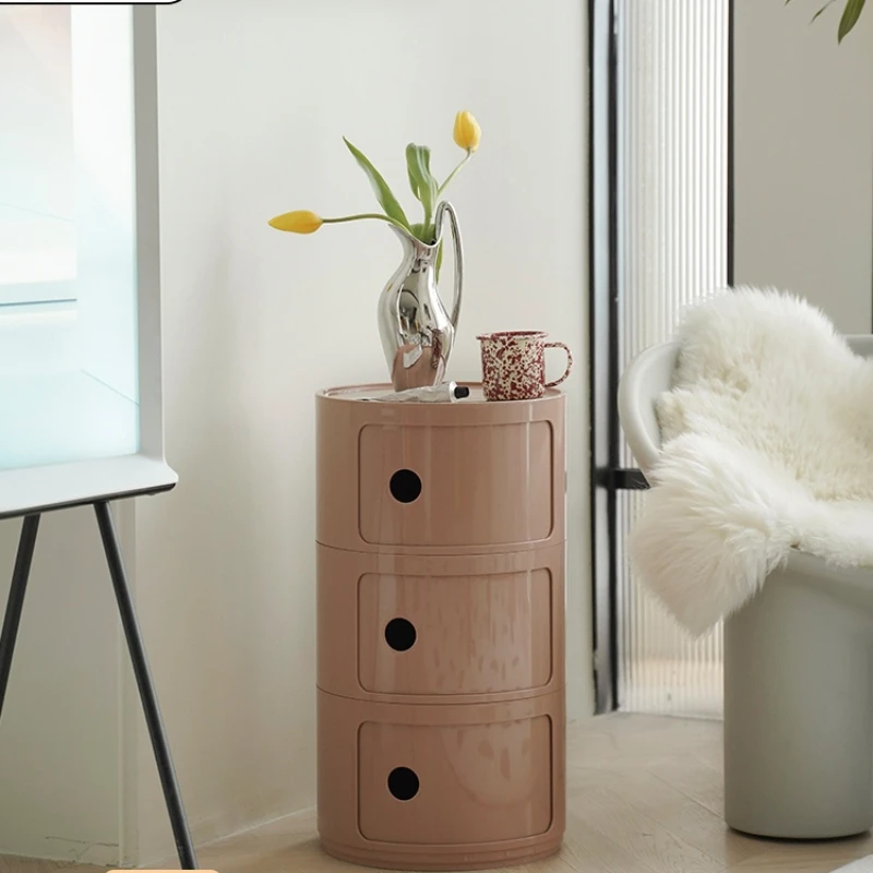 

Nordic round Bedside Table Modern Ins Minimalist Creative Cabinet Mini Storage Organizer Side Cabinet