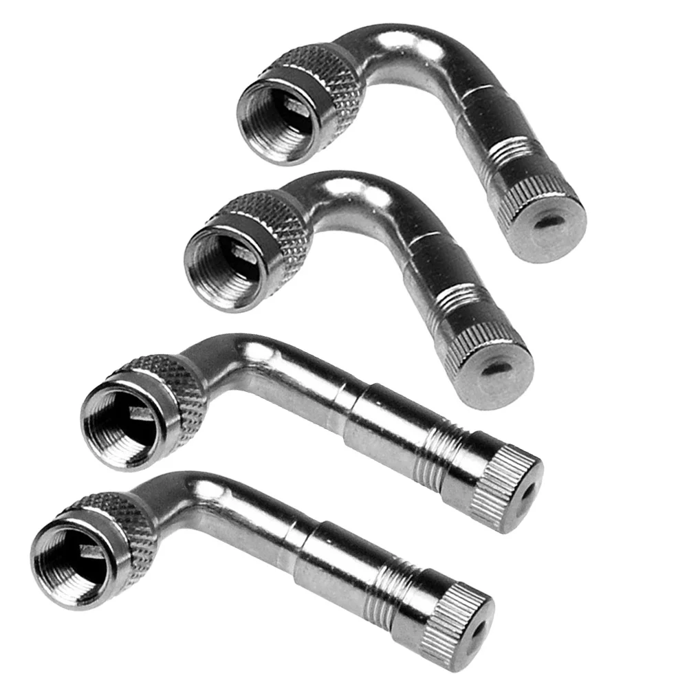 

4pcs 90 Degree Brass Air Tyre Stem Extension Adapter Metal Dust Cap For Car Truck Motorcycle Standard Tire Valve Easy