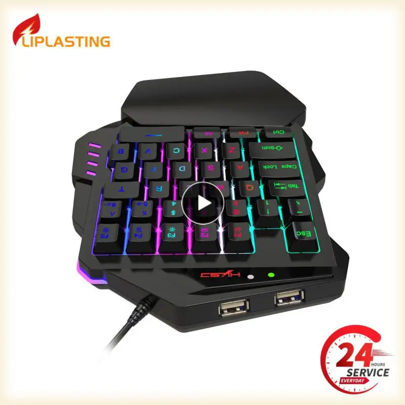 Built-in Converter Portable Stylish Versatile Responsive Convenient One-handed Gaming Keyboard Backlit Gaming Keyboard Keyboard