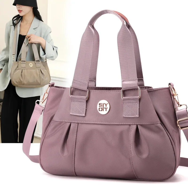 

Fashionable Large Capacity Mummy Bag Water-repellent Nylon Cloth Women's Shoulder Handbag Lightweight Travel Crossbody Bag