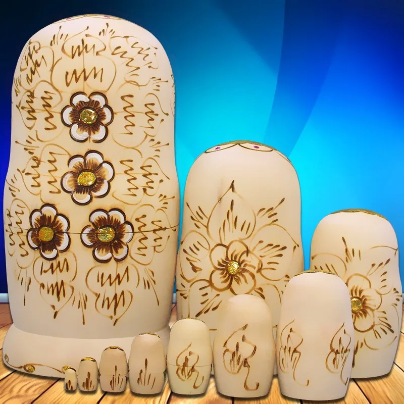 Matryoshka doll 10-layer children's educational toy linden ten-layer air-dried handmade gifts