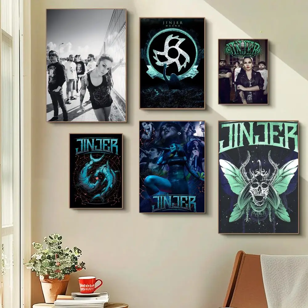 Jinjer Band Progressive Metal Poster Self-adhesive Advanced Aesthetic Printing Paper Wall Art for Living Room Home Decor