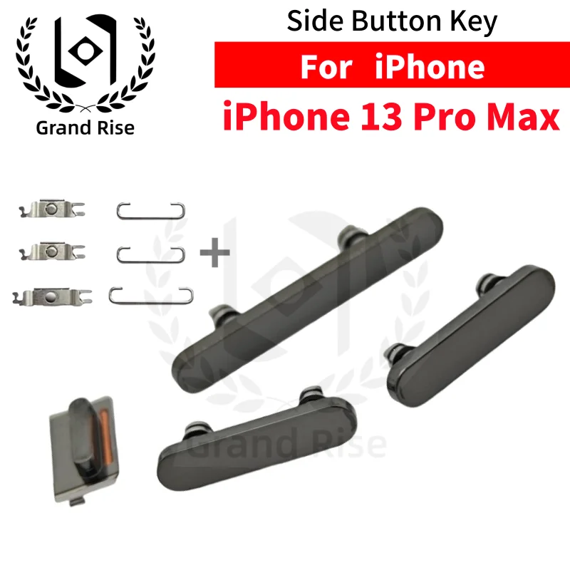 1 Set Power Mute Volume Button For iPhone 13 Pro Max  Power Volume Mute Side Key+Bracket Iron Hook Small Metal