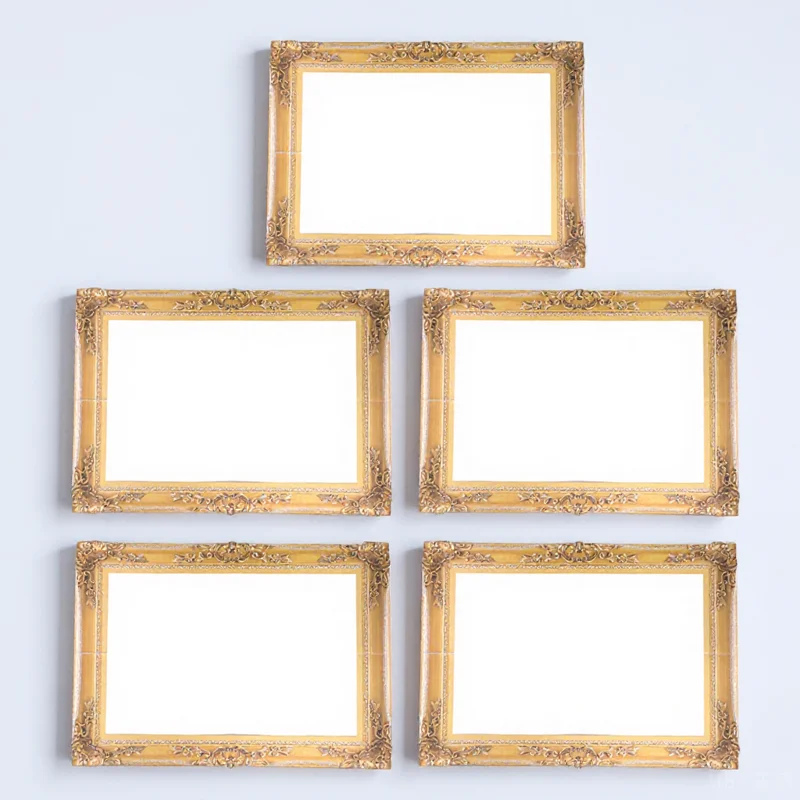 

5 Pcs Wedding Golden Photo Frame Props Photography Various Birthday Party Booth Paper Photobooth