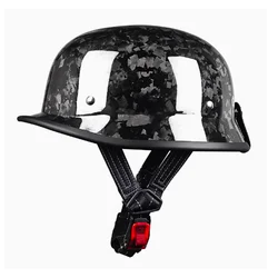 Fashion Pattern Carbon Fiber Half Face Helmet For Motorcycle Vintage Helmet Retro Motocross Motorbike Casco Moto Capacete Kask