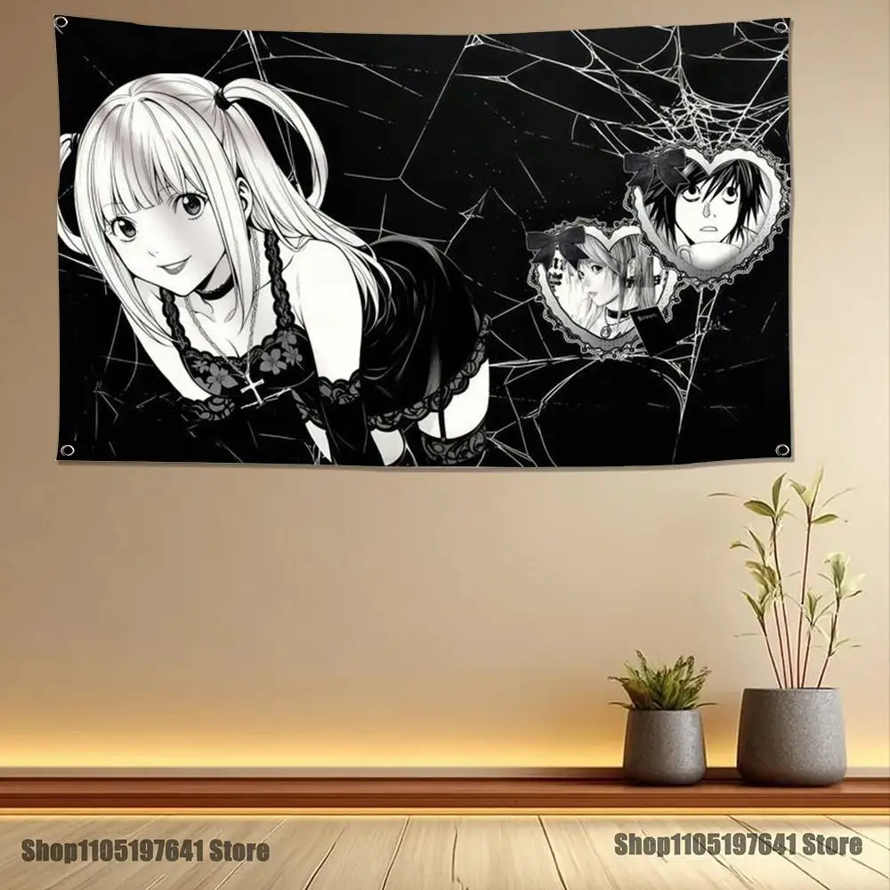 Misa D-Death N-Note Flag Tapestry Banner For Bedroom Outdoor Living Room Restaurant Bar Wall Decor
