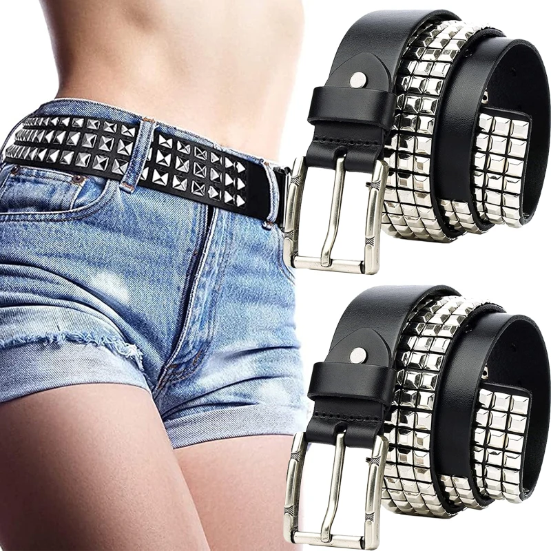 

Новые ремни с заклепками, тяжелые металлические ремни для мужчин и женщин, ремень в стиле панк-рок, джинсовый ремень Y2K, модные украшения, женские ремни