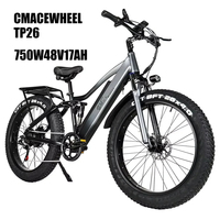 CMACEWHEEL TP26 Electric Bicycle  48V17AH Lithium Battery Adult Riding Electric Bike 26*4 inch Fat Tire Mountain Snow E-bike