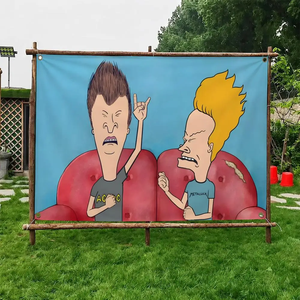 Beavis and Butt Head Cartoon Flags Flag Soft skin-friendly Durable Tapestry Outdoor party Home living room bedroom Decoration