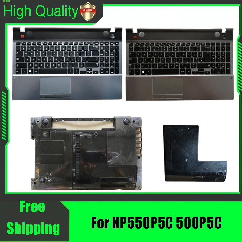Palmrest com Teclado para Notebook Samsung NP550P5C NP500P5C (Layout UK/US) - Carcaça Superior e Inferior (Conjunto C, D, E)