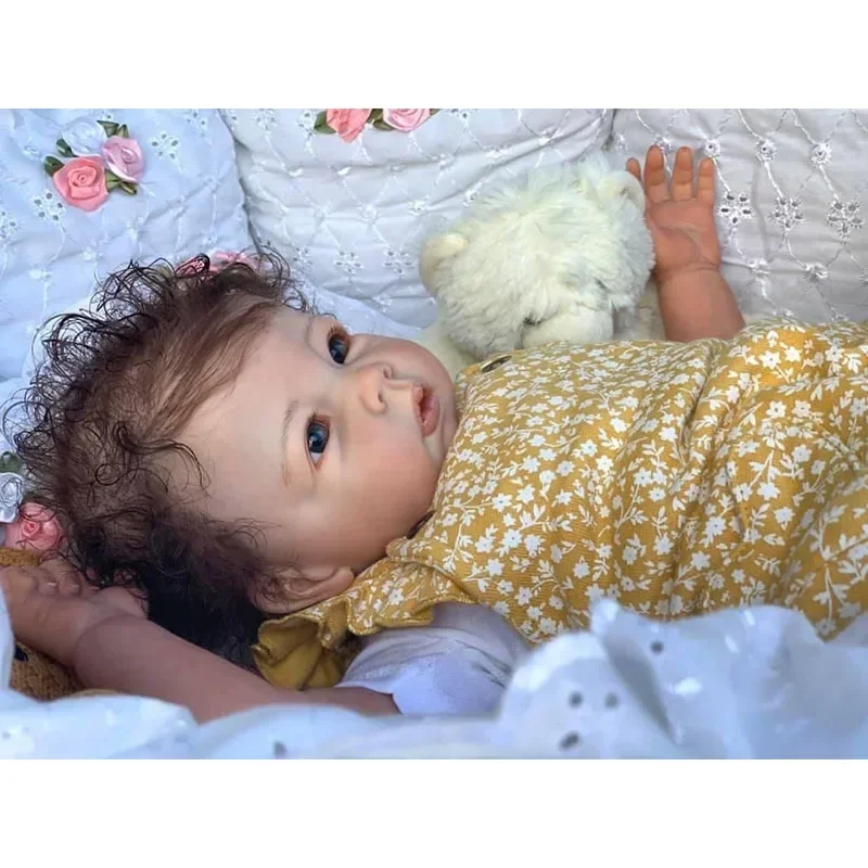 Poupée bébé Reborn Lucas, 50cm, image réelle, corps doux réaliste, fait à la main avec peau 3D, peinture Genesis, veines visibles multiples