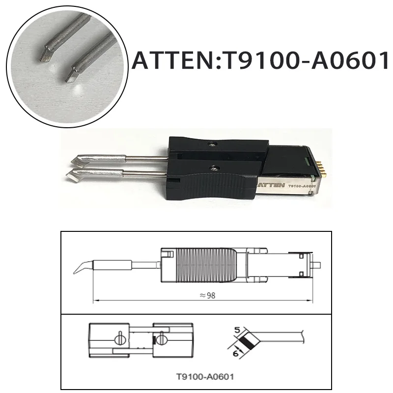 ATTEN T9100-A0601 for ST-1509/9150/N9100 Soldering Iron Head Integrated Heating Core Soldering Tweezers Replacement