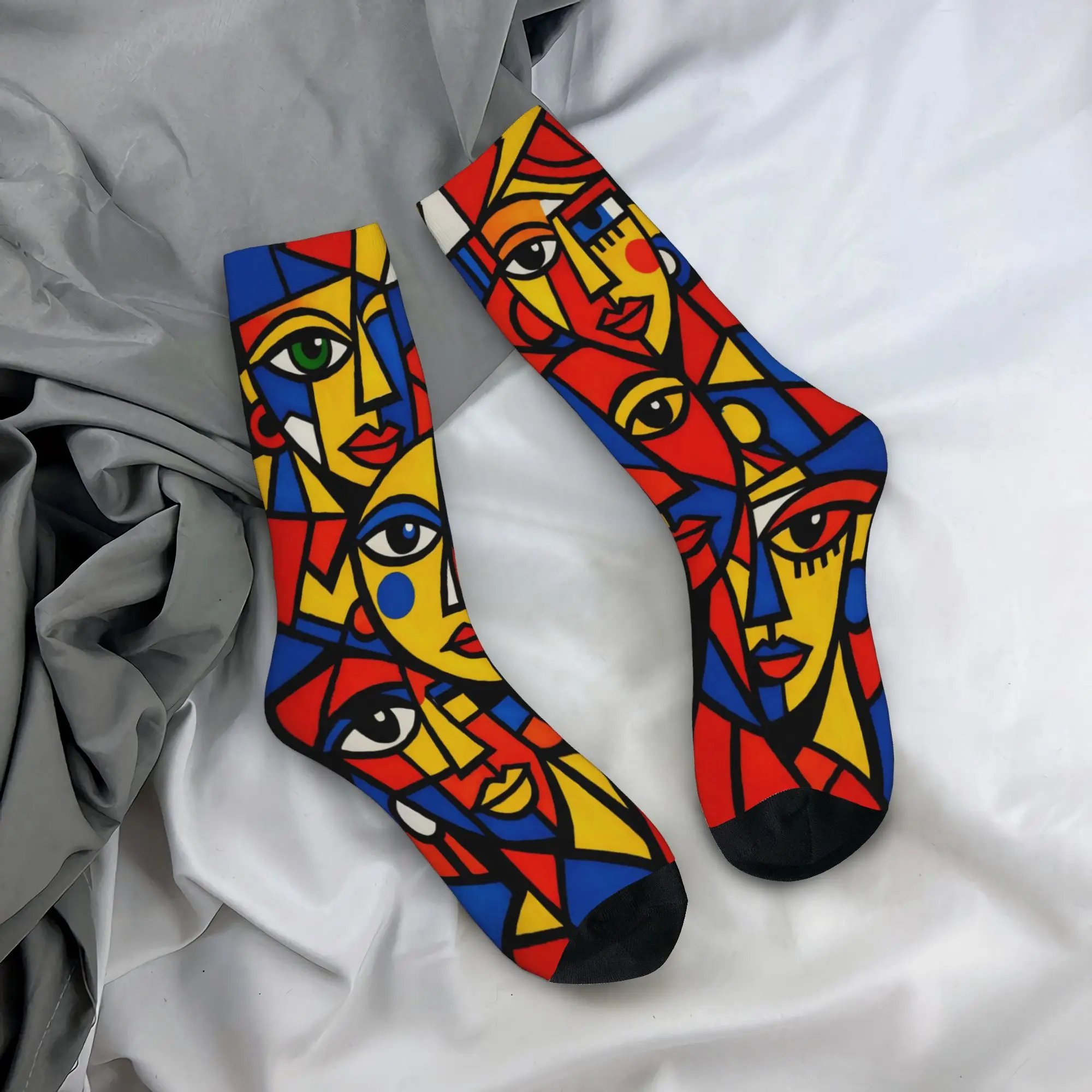 Abstract Art Face Socks Merch For Men Women  Flexible Socks Warm Best Gift Idea