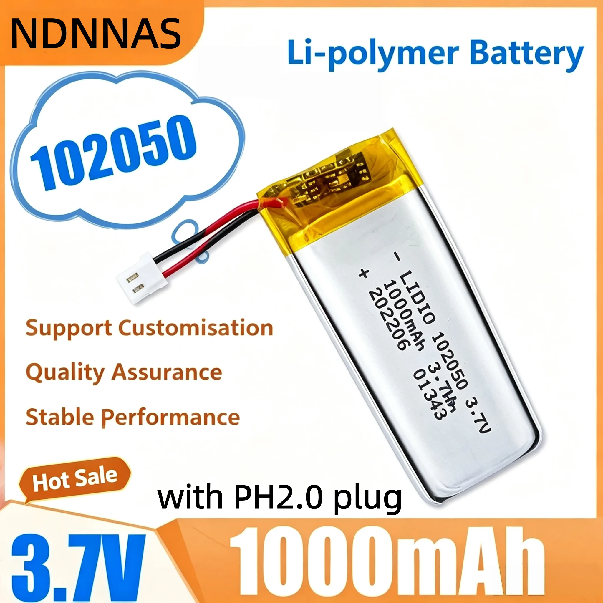NEU 102050 3,7V 1000mAh Wiederaufladbare Lipo-Zellen 1-10 Stück Lithium-Polymer-Batterie für Schönheitsgeräte, LED-Licht, GPS mit PCB
