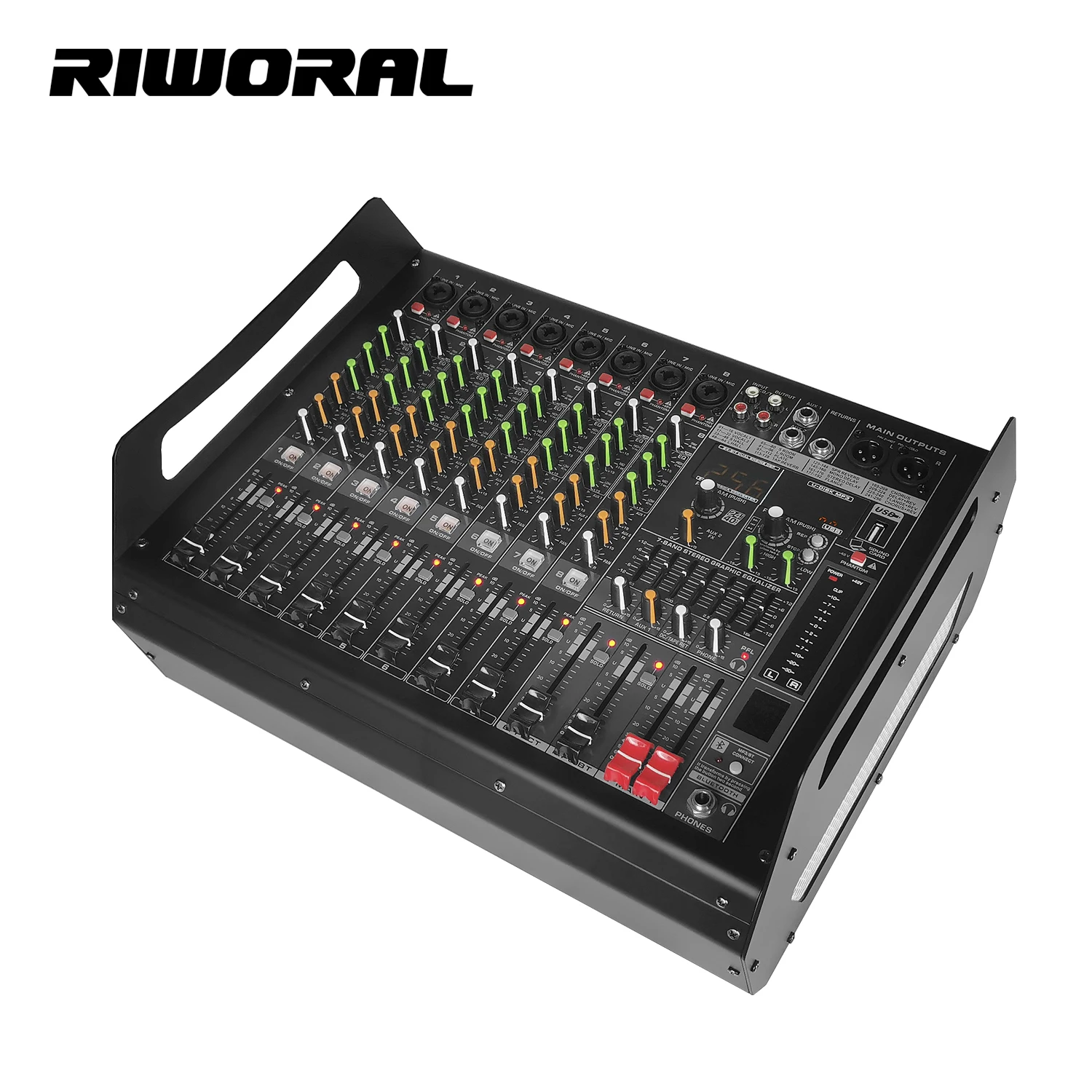

EM8 Professional 8-Channel Power Mixer DJ Mixer With 256DSP USB Switch for Karaoke Stage KTV