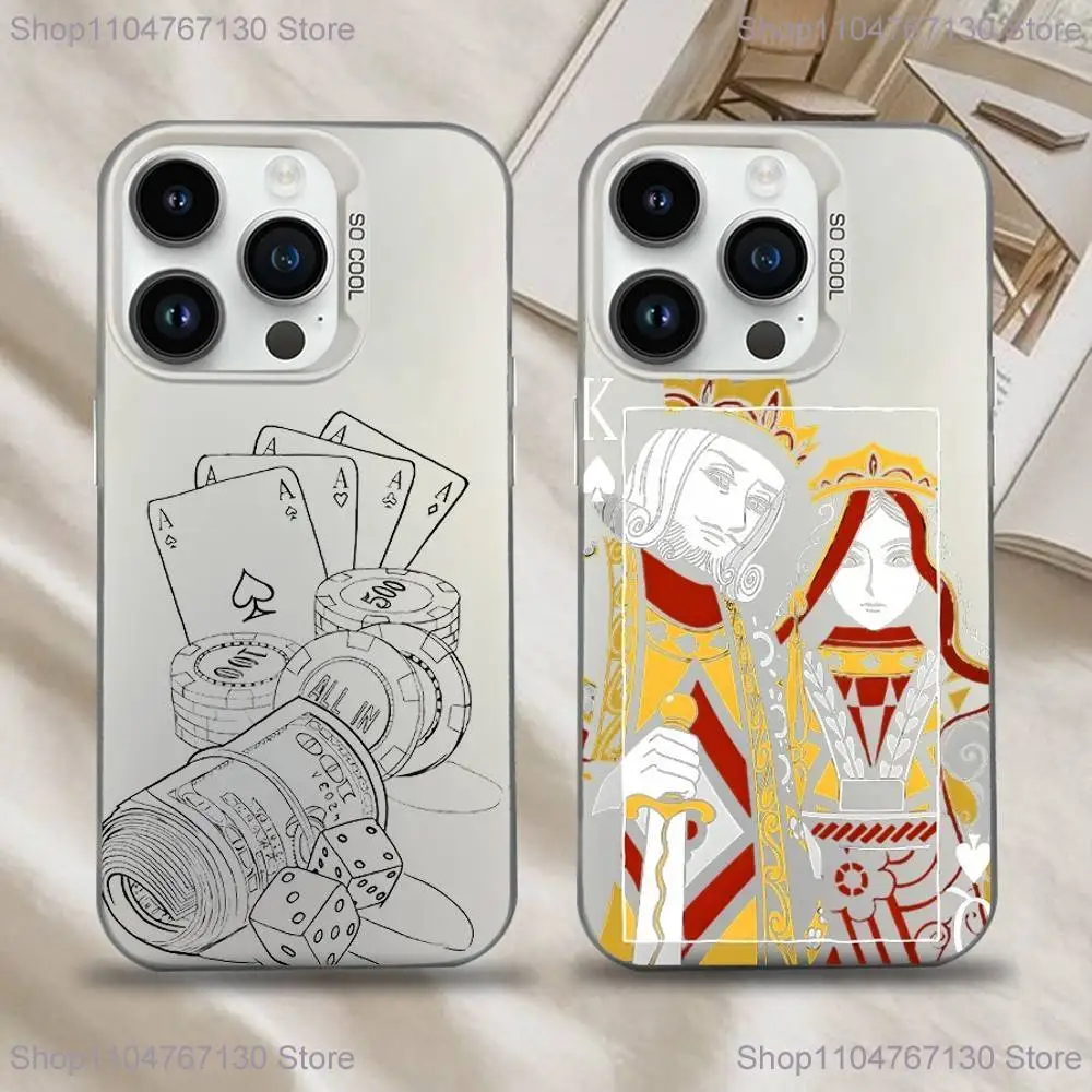 

Poker Card Printing Phone Case For iPhone 16,15,14,13,12,11,Mini,Pro,SE,MAX White Matte Shockproof Cover