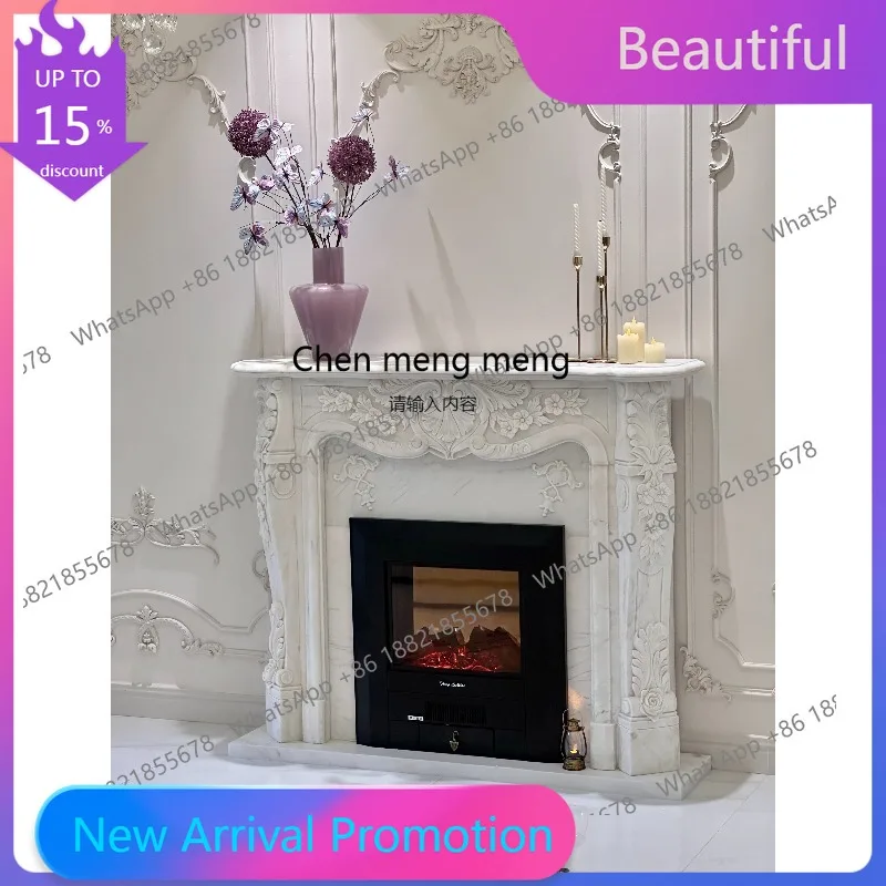 French European natural marble fireplace fireplace marble mantel TV cabinet