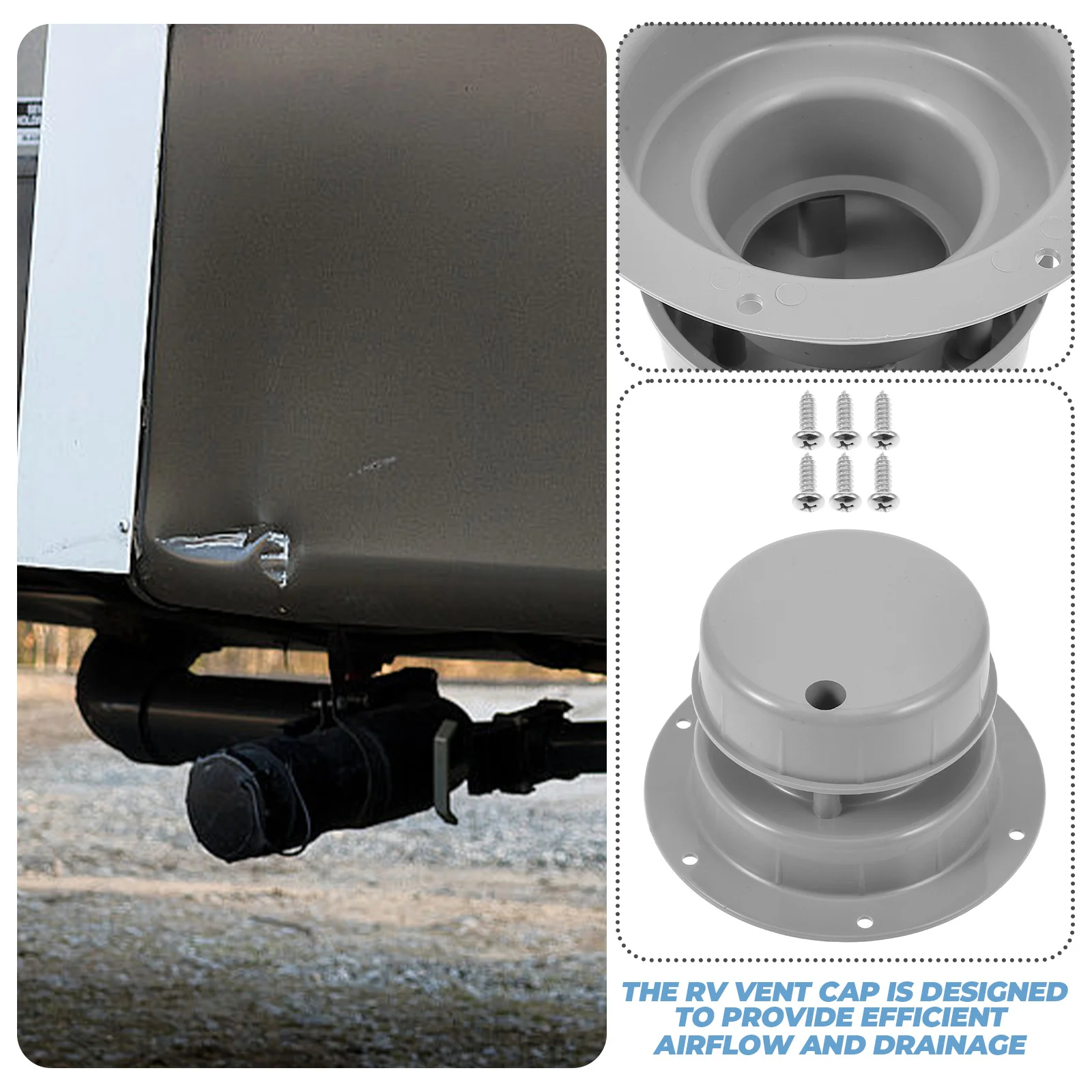 

External Vent Cover Cap Roof Replacement Camper Rv Plumbing Sewer Plastic Pipeline Durable Efficient Fits Rv Yacht Trailer