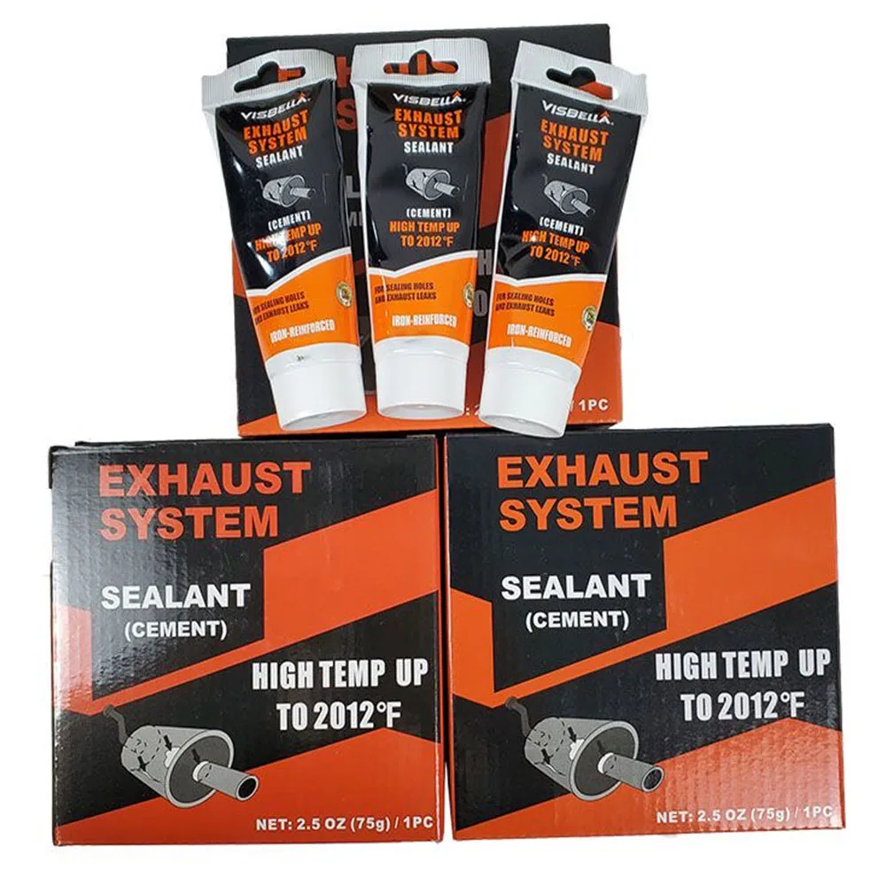 Car Exhaust Pipe Filler Glue High Temperature Silicone Sealant Repair Paste Motorcycle Auto Muffler Tailpipe Leaks Plugging Air