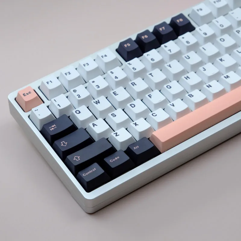 PBT Material 129 Key Pink Olive Dye Sublimation Cherry Profile Keycap  Fits MX Switch61/64/68/75/86/98/104  Mechanical Keyboard