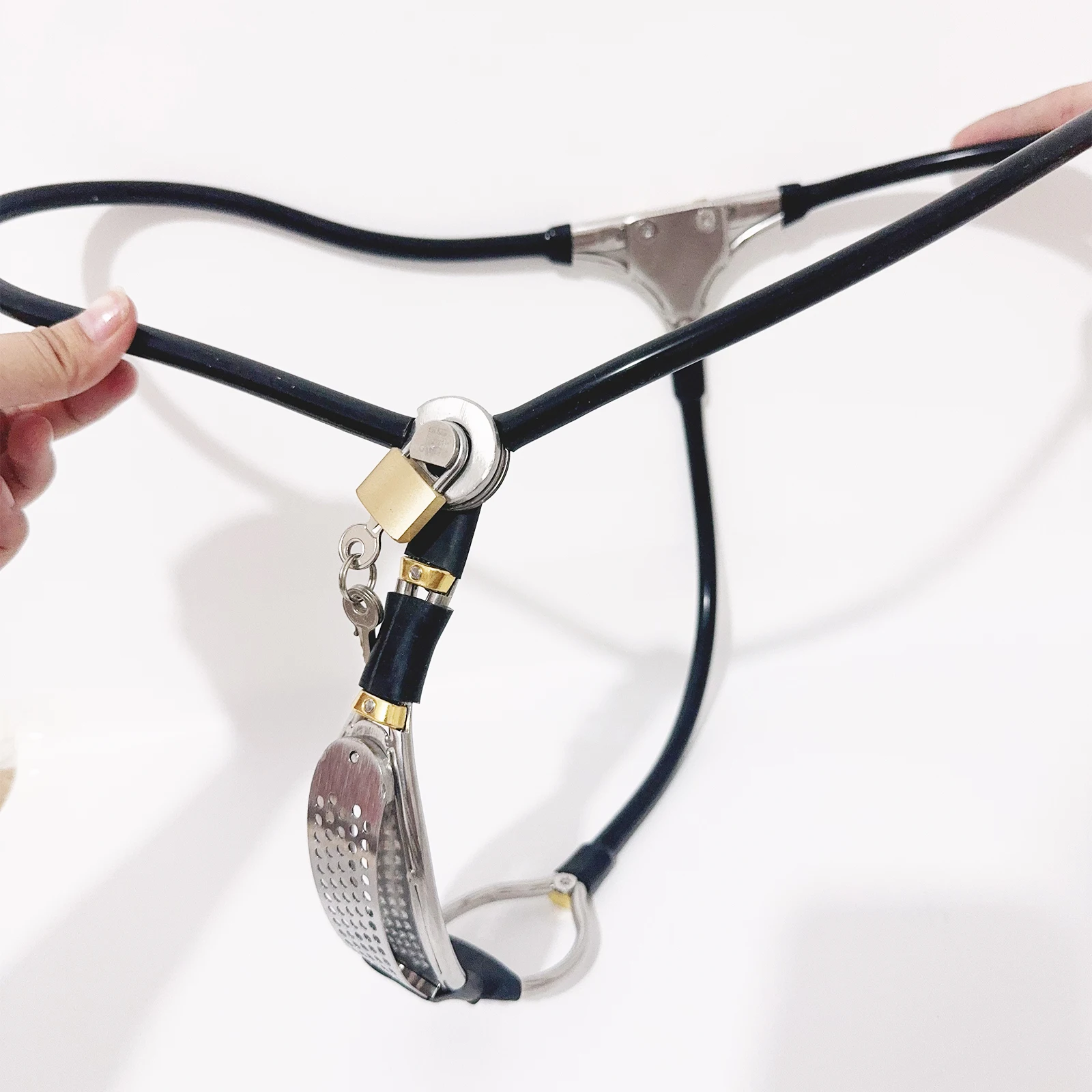 LILUPLAY-Cinturón de castidad Invisible de acero inoxidable para mujer, con tapón de orificio, cinturón con correa BDSM, ropa interior bloqueable, Juguetes sexuales