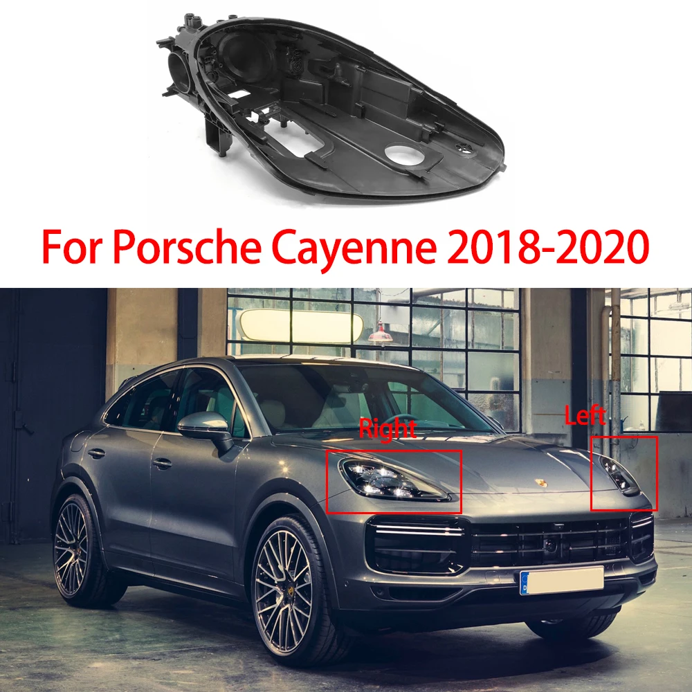 

Car Headlight Base For Porsche Cayenne 2018 2019 2020 Car Rear Replacement Base Headlight Back House Shell Auto Accessories