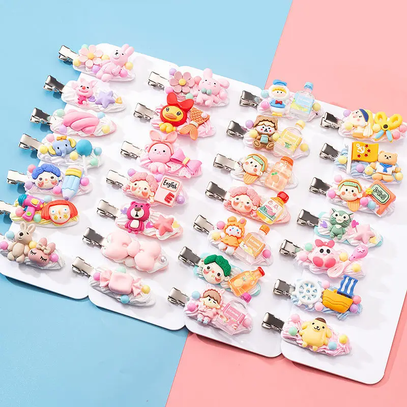 Diy Cream Glue Cartoon Cute Hairpin Material Package Net Red Hairpin Clip Creative Girl Handmade Hair Accessories Set