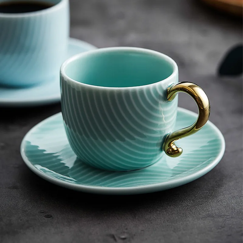 

European Luxury Espresso Cup and Saucer Set Home Advanced Sense Afternoon Tea Cup INS Style Dessert Cup Small