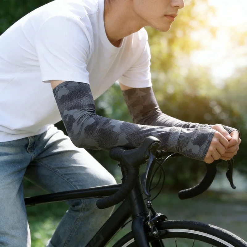 

Summer Men's Camouflage Sunscreen Ice Sleeve Sports UV Protection Outdoor Cycling Driving Breathable Ice Silk Sleeve