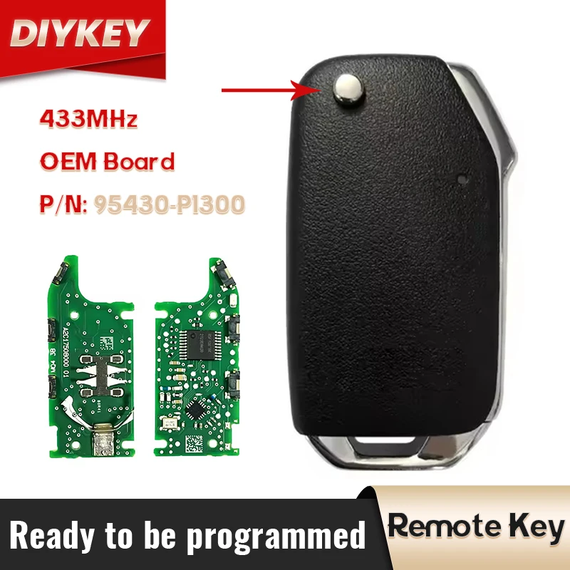 DIYKEY оригинальный 3-кнопочный откидной пульт дистанционного управления с печатной платой 4A PCF7939M 433 МГц ASK для KIA Carnival Sorento Sportage V NQ5 P/N: 95430-P1300