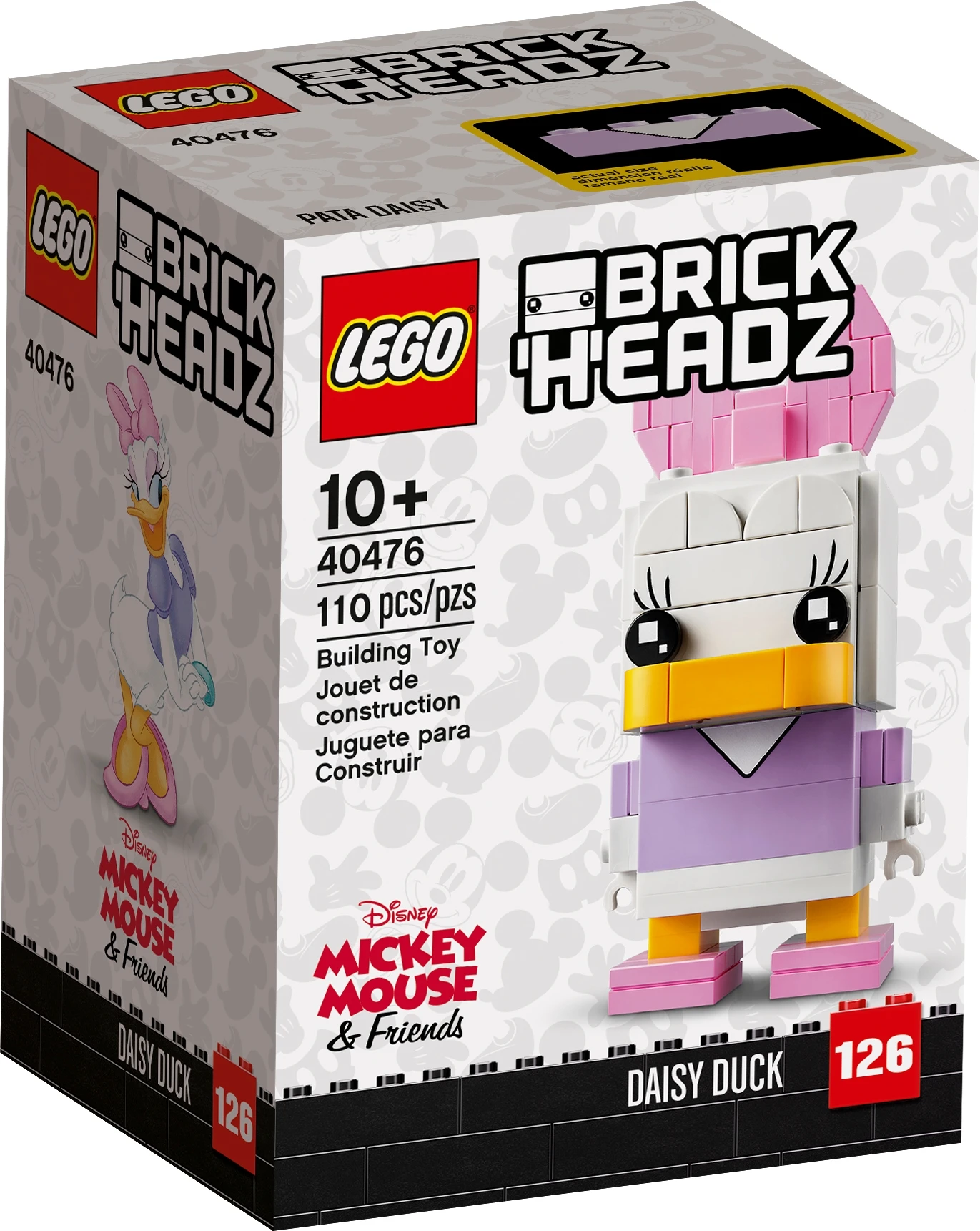 LEGO & BrickHeadz Daisy Duck Children Building Blocks Toys a buildable bow, printed detail on the torso Gift 40476 (110 Pieces)