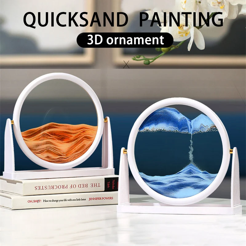 3D картина «Зыбучий песок», 8-дюймовый струящийся песок, украшения для украшения дома, настольные украшения, подарки на день рождения и фестиваль